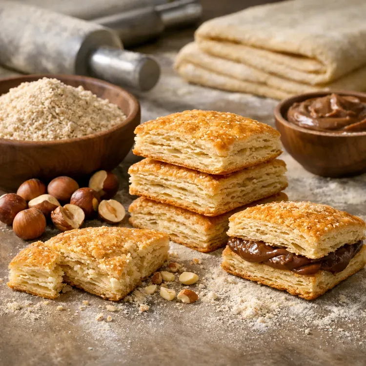 Hazelnut flour for biscuit laminates illustration